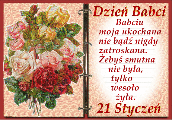 Książka z bukietem kwiatów na dzień babci